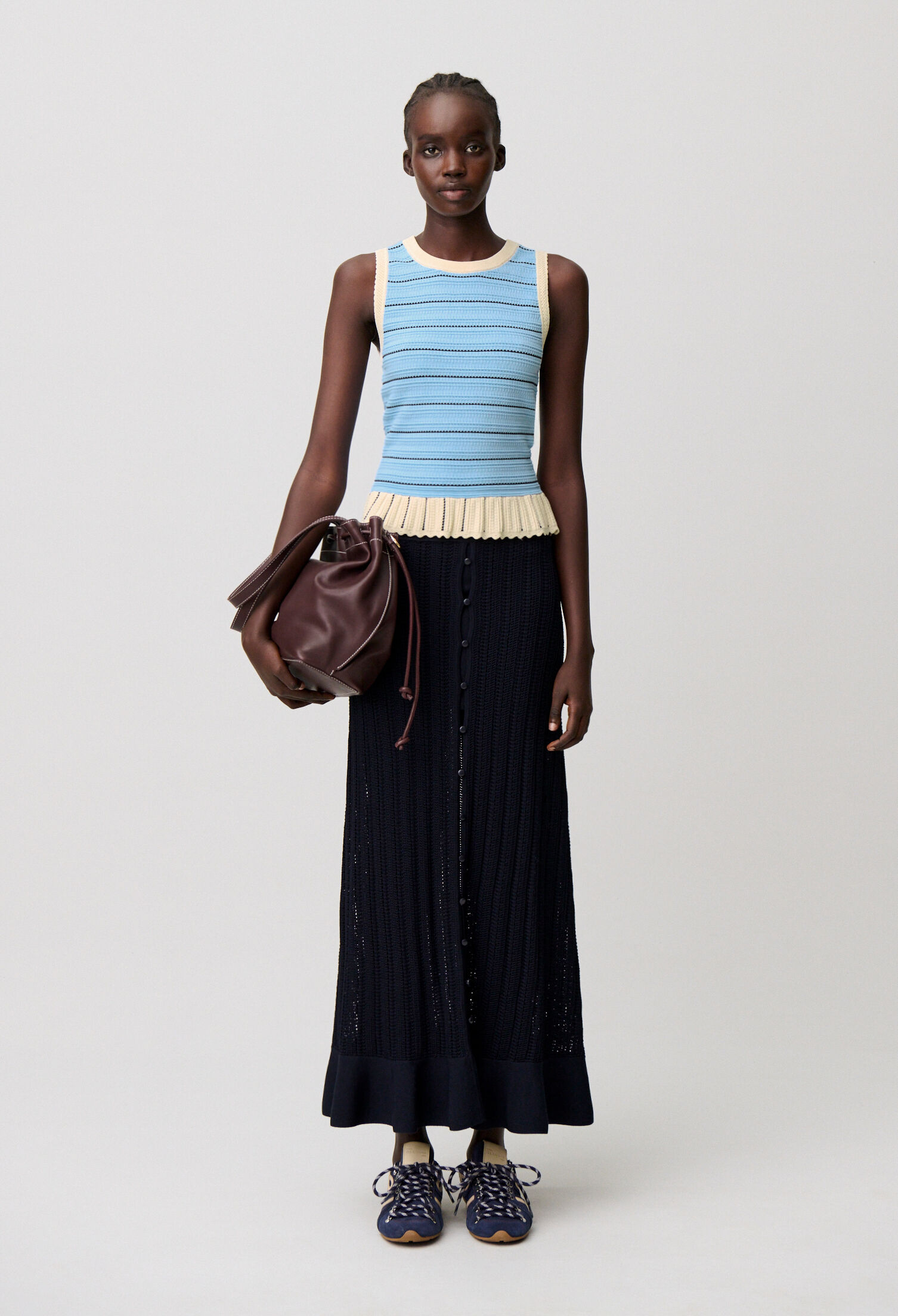 Top maille rayé