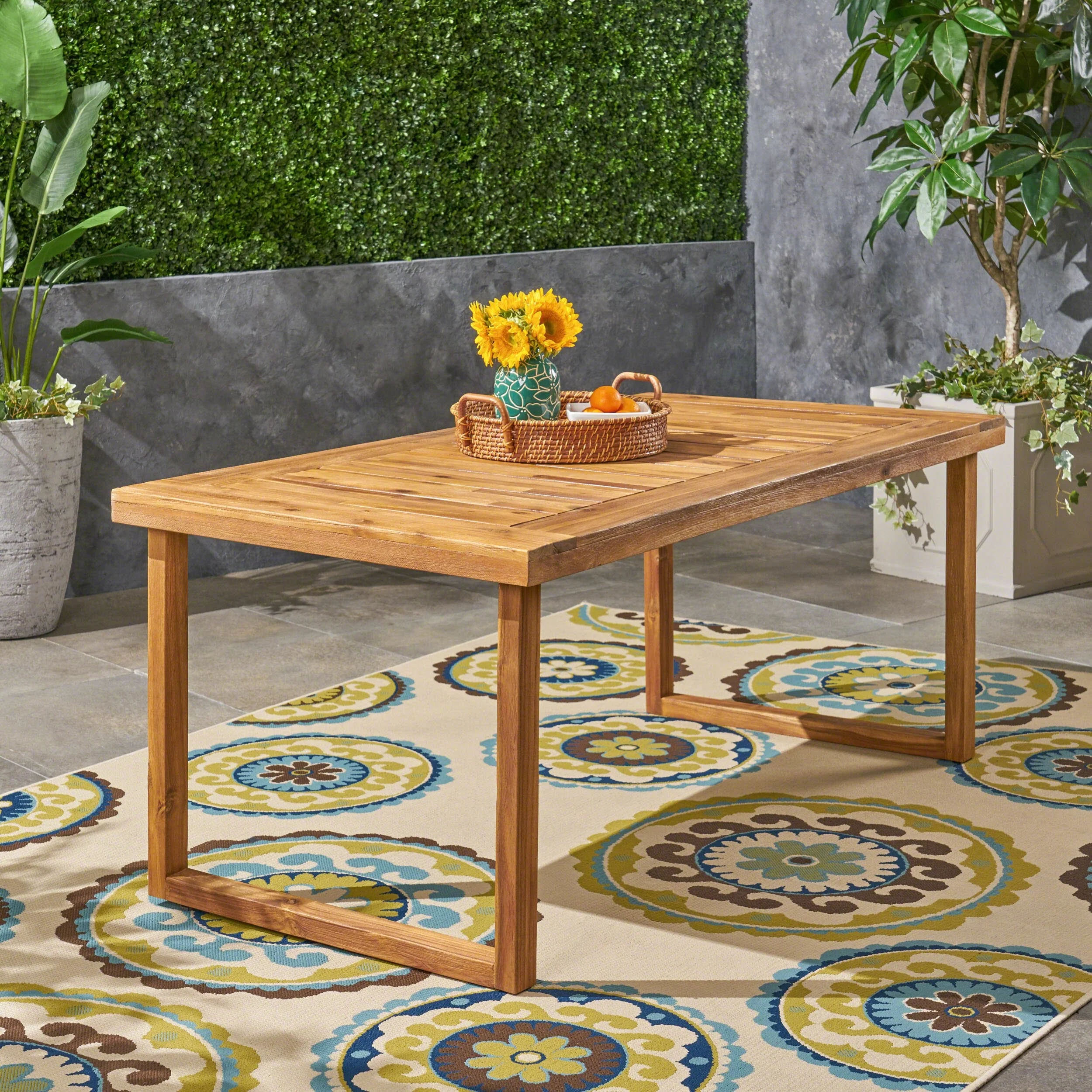 Outdoor Acacia Wood Dining Table,Sandblast
