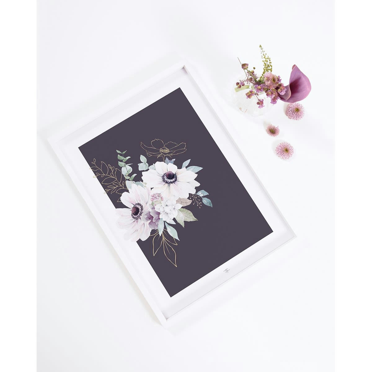 WONDERLAND - Affiche anémones en Papier Violet