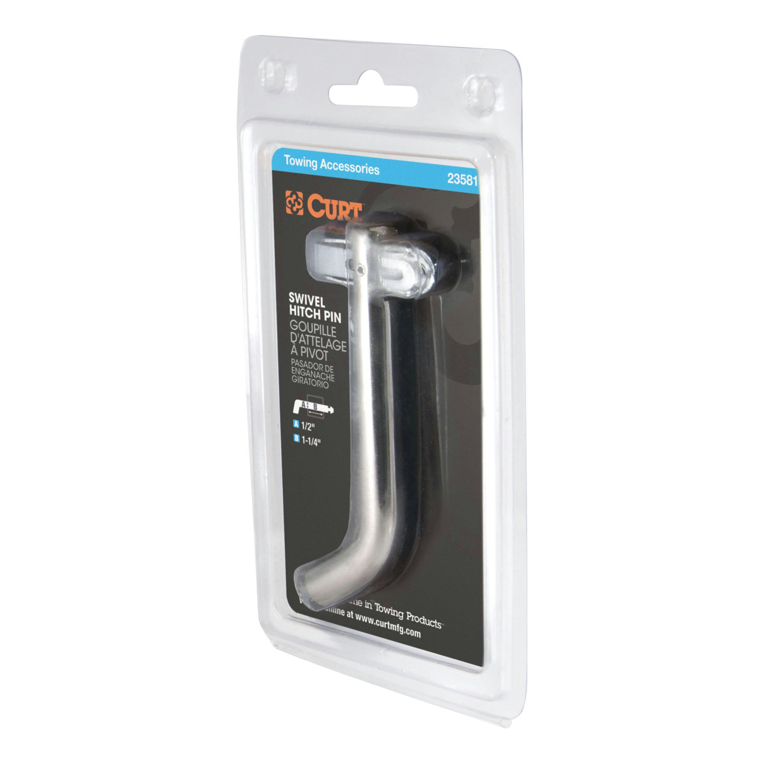 CURT 1/2-in Swivel Hitch Pin (1-1/4-in Receiver, Stainless, Packaged)