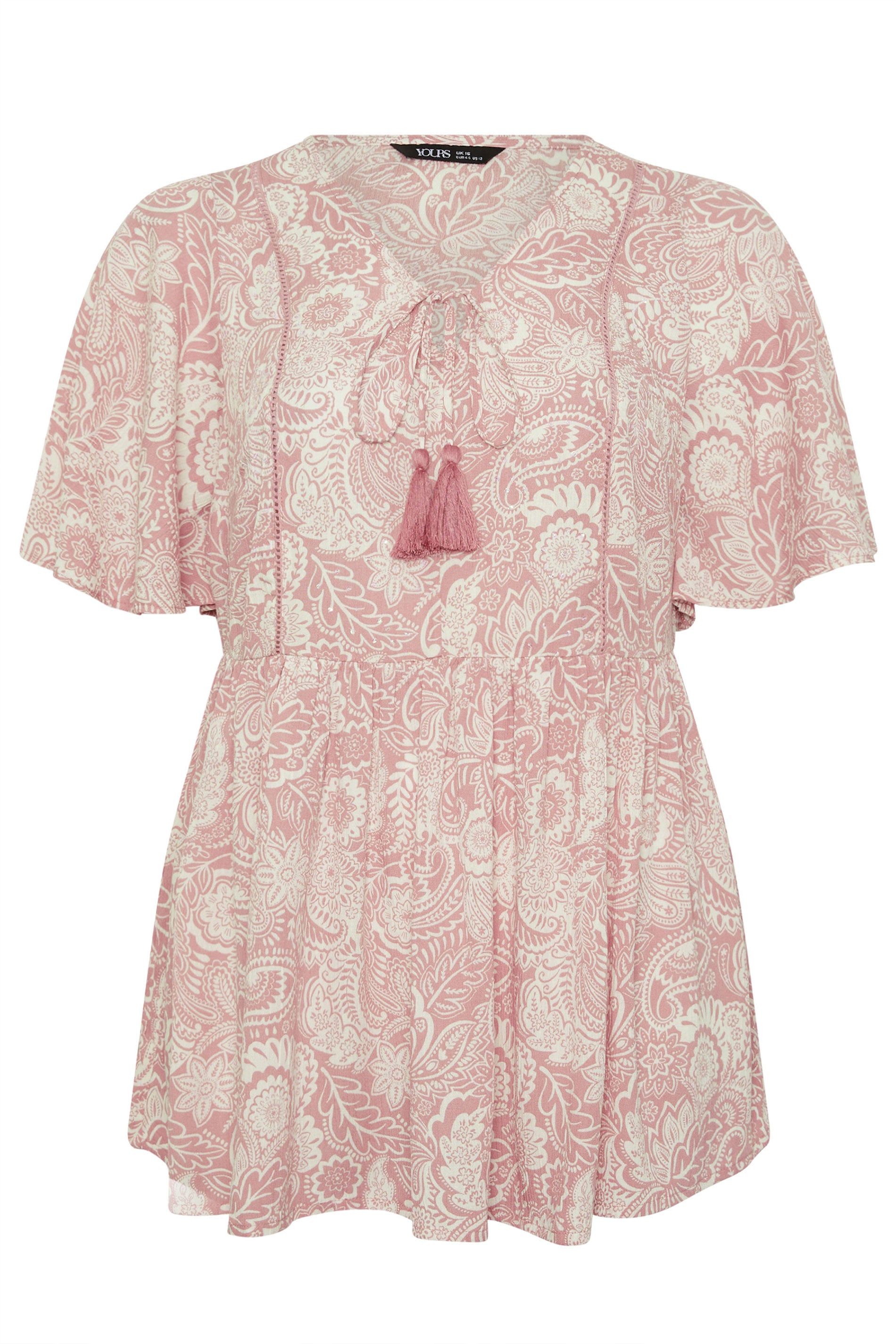 Yours Paisley Tie Detail Top