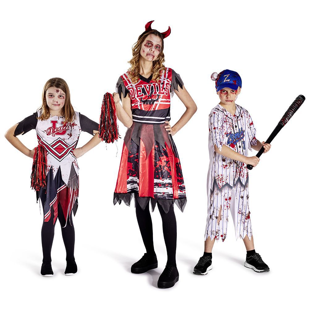Déguisement adulte Halloween pompom girl robe et serre-tête - Taille S
