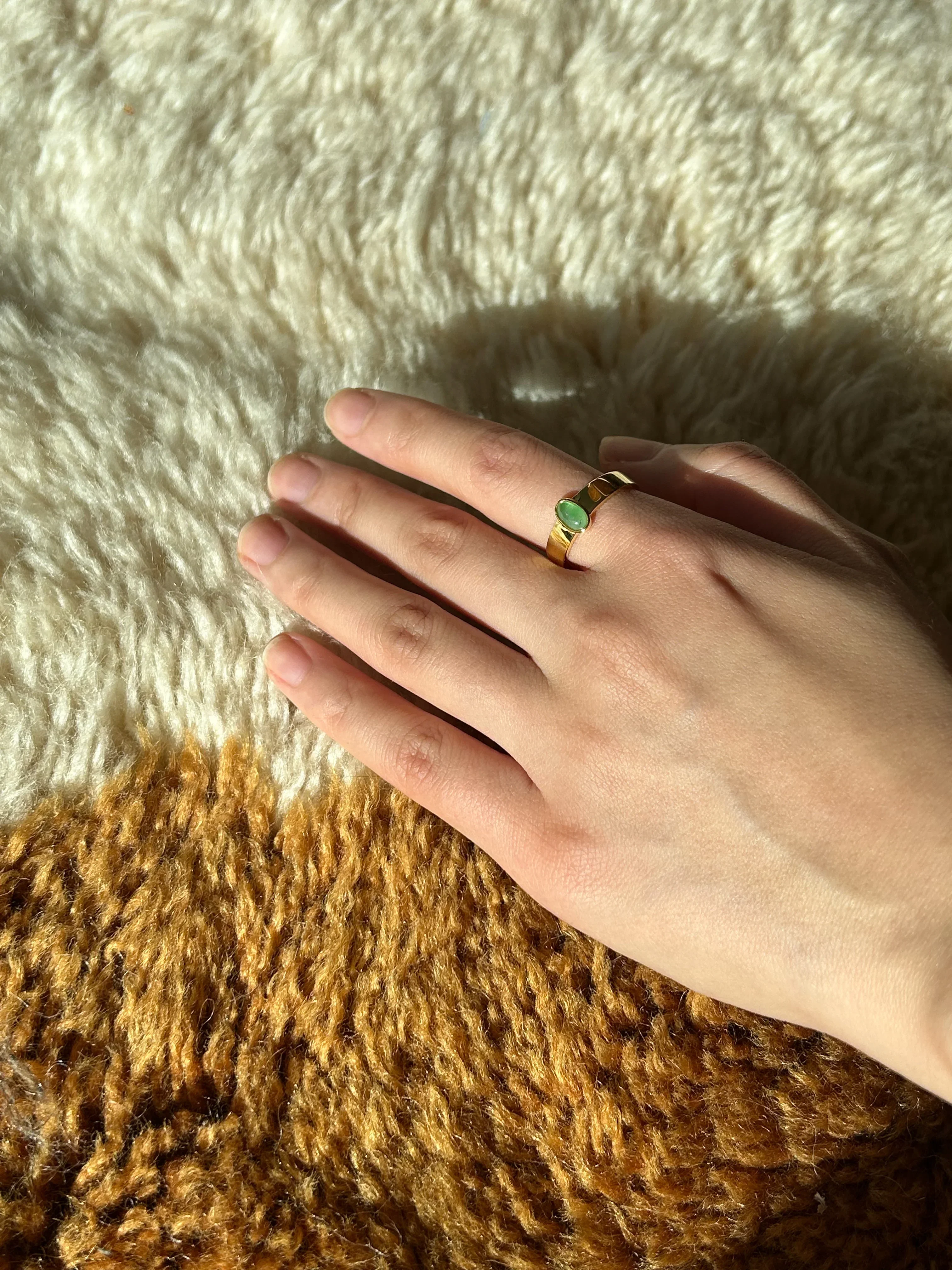 seree Atelier | Simone — Imperial Green Jade Gold Ring