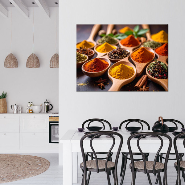 Obraz do kuchni jadalni restauracji, Kolorowe przyprawy 30x20
