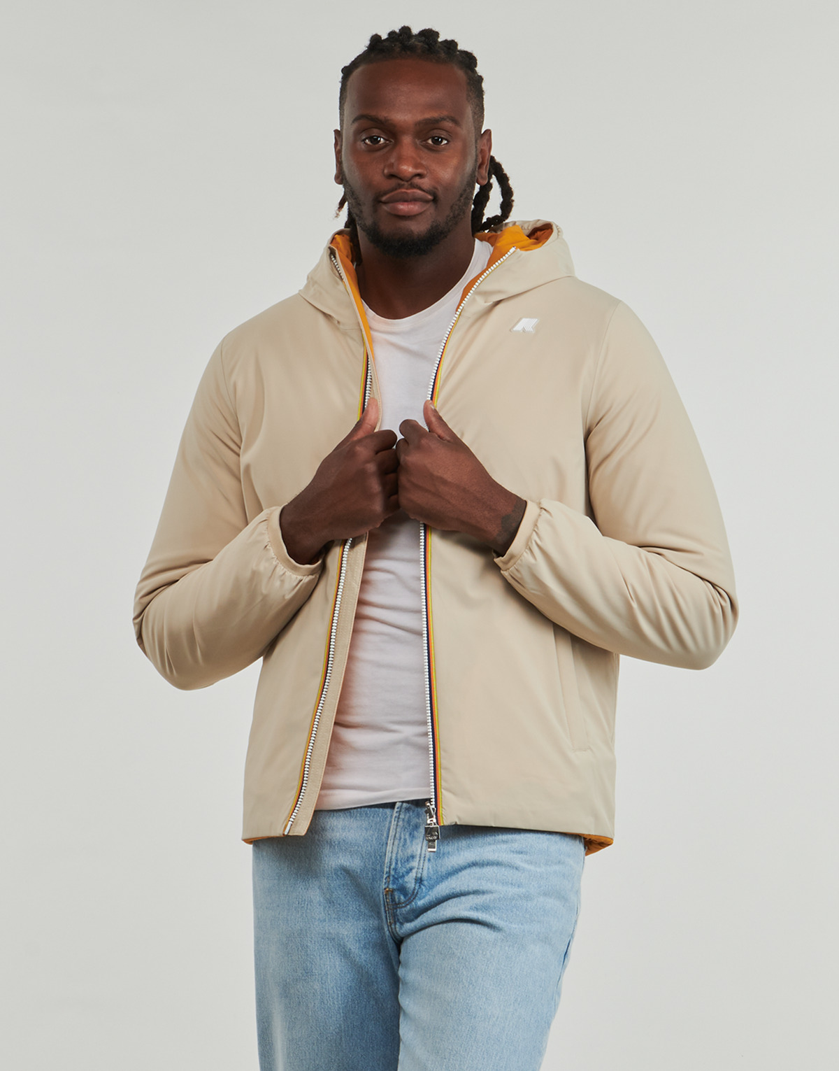 K-Way - JACK ST WARM DOUBLE - Beige / Orange
