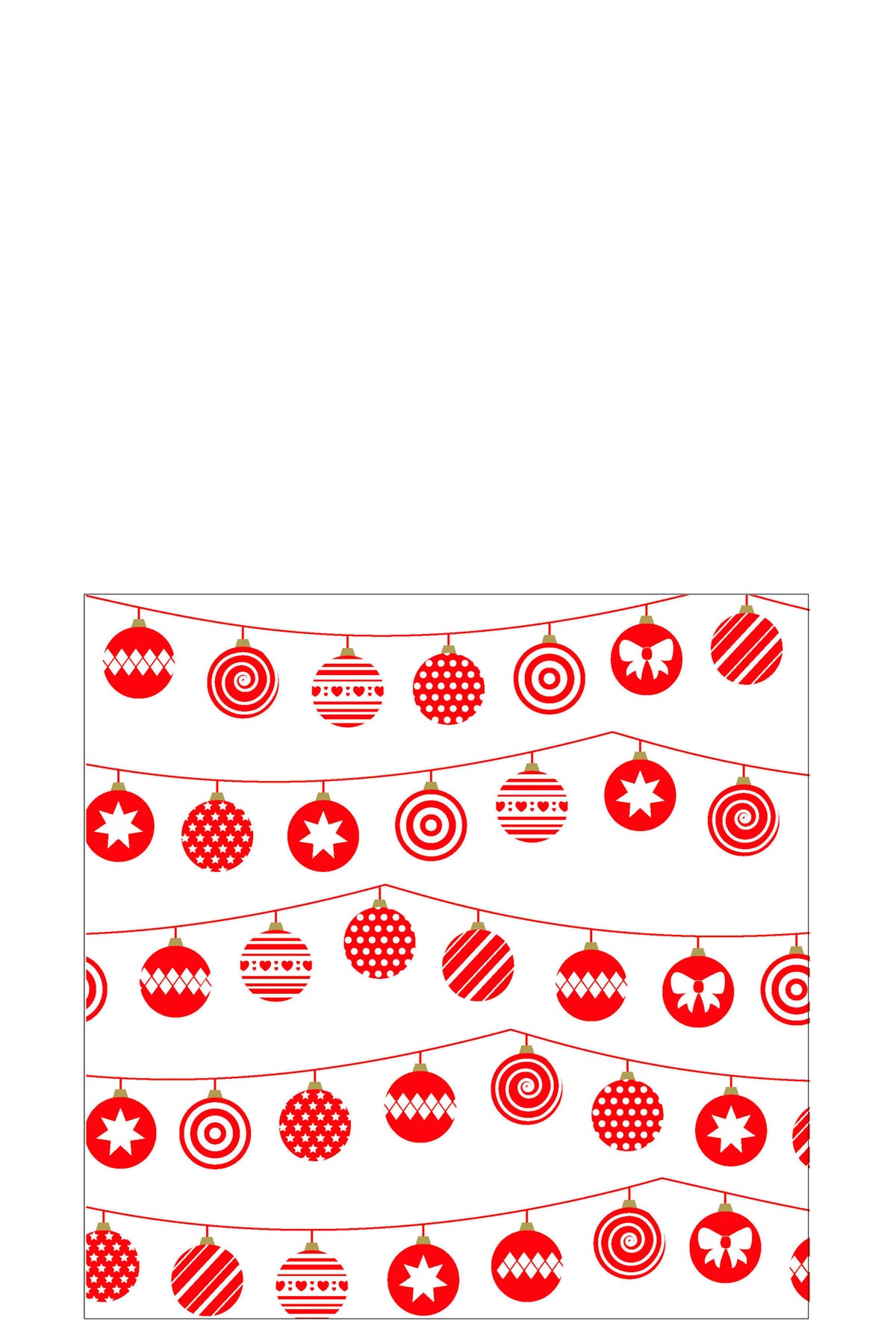 J-Line servet Kerstballen - papier - wit/rood - large - 9 pakken van 20