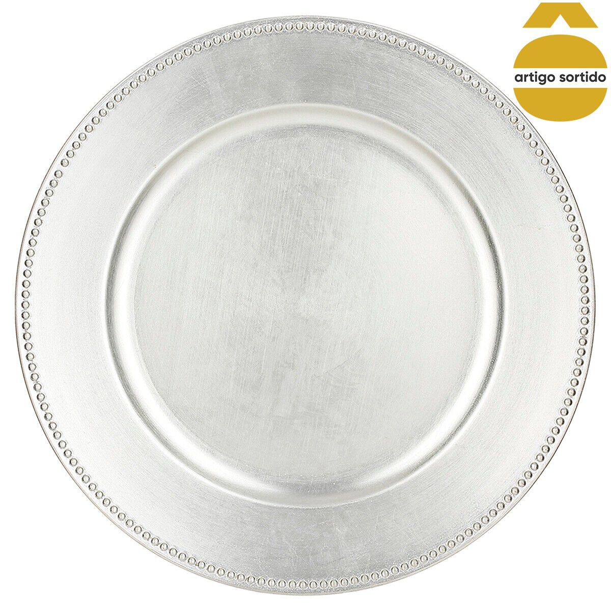 Prato marcador prateado 33cm