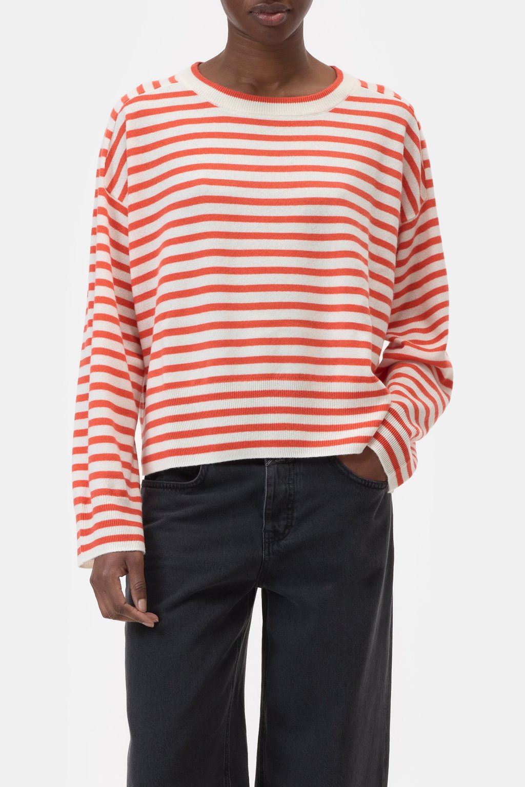 Kaschmirpullover mit Streifen