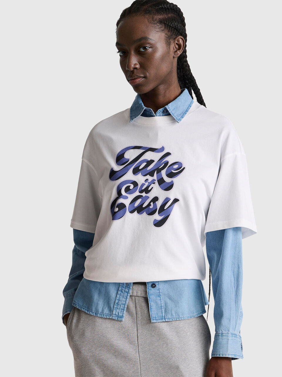 T-shirt with slogan print