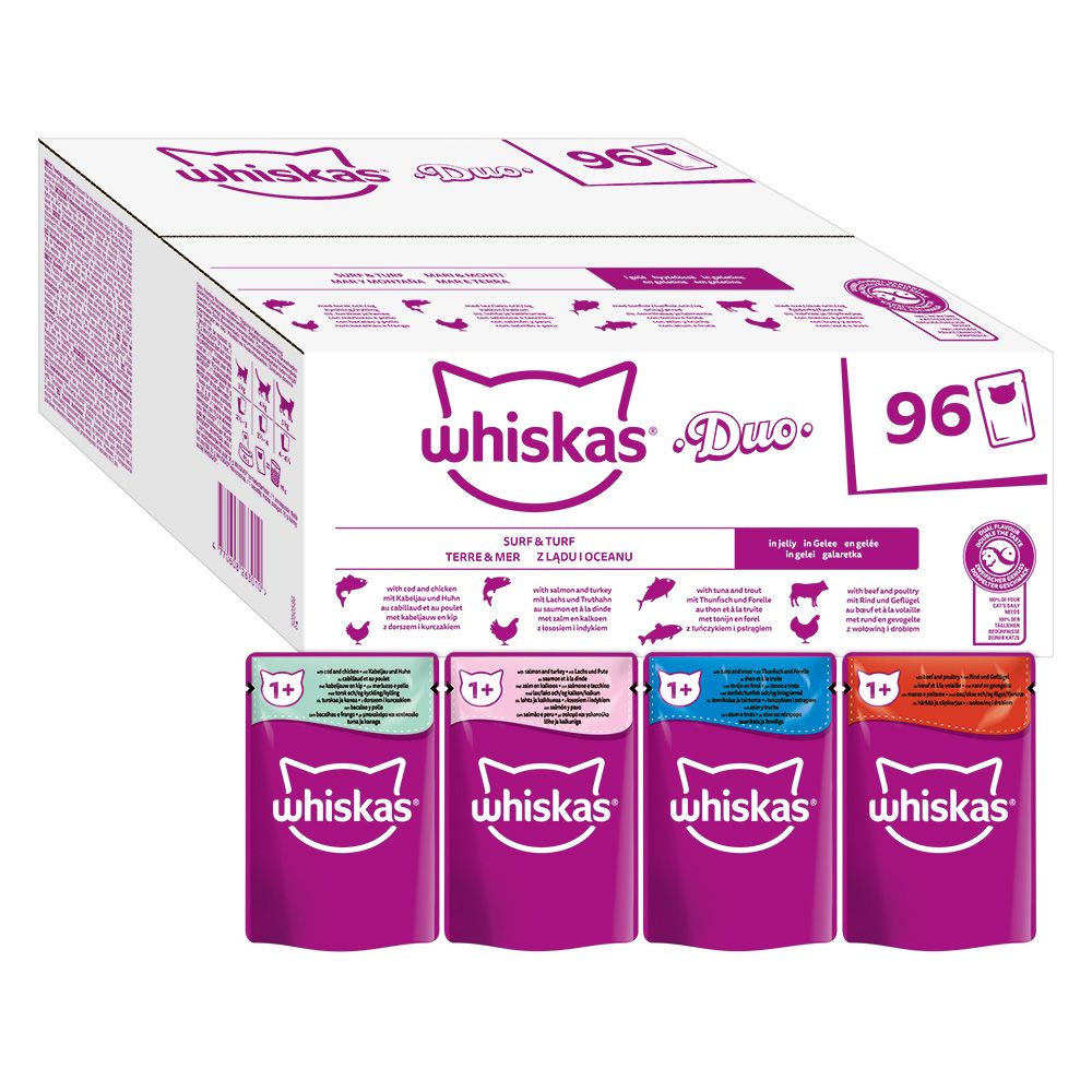 Whiskas Duo Pouches Jumbo Pack 96 x 85g