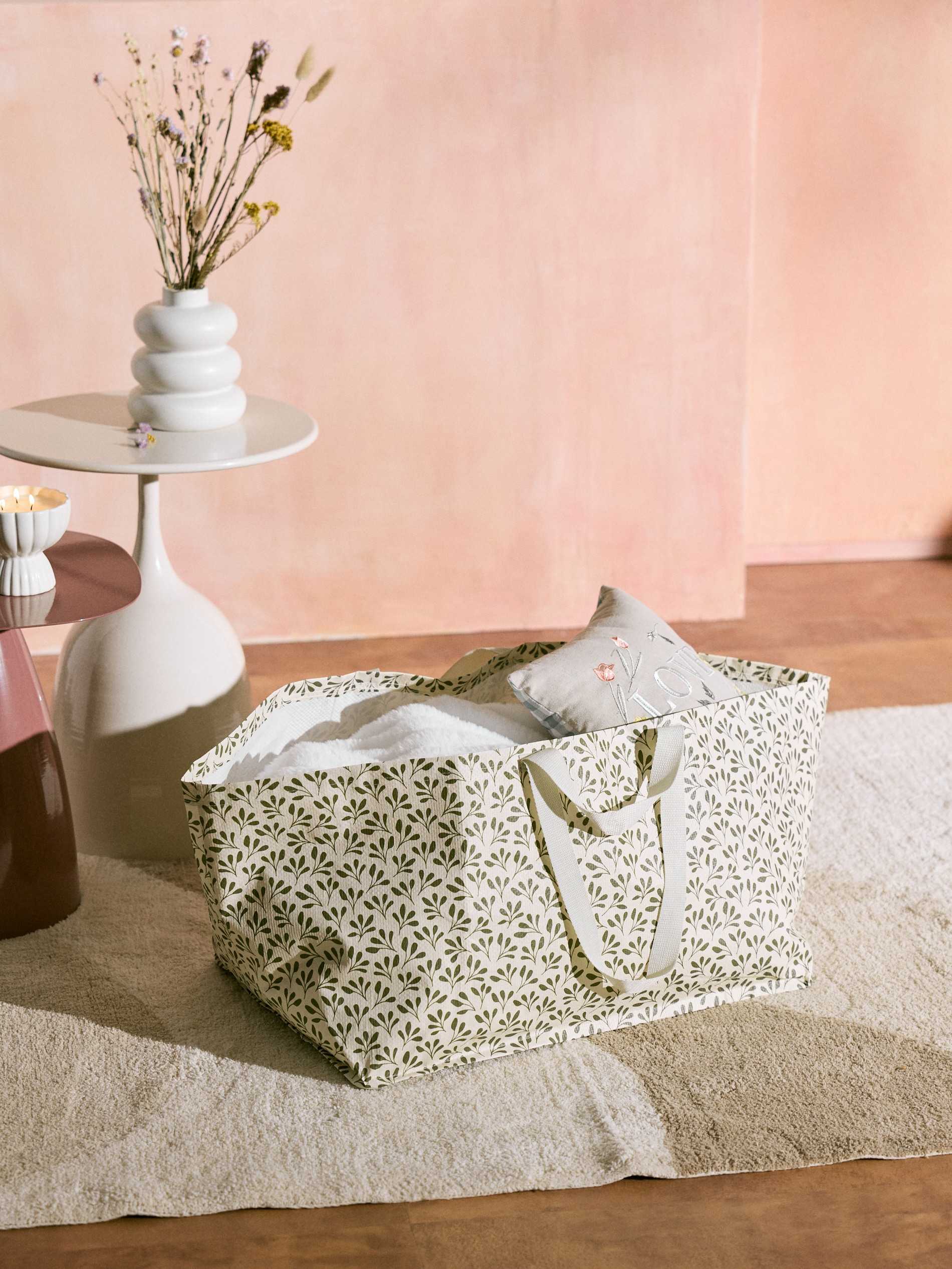 Torba shopper z motywem roślinnym