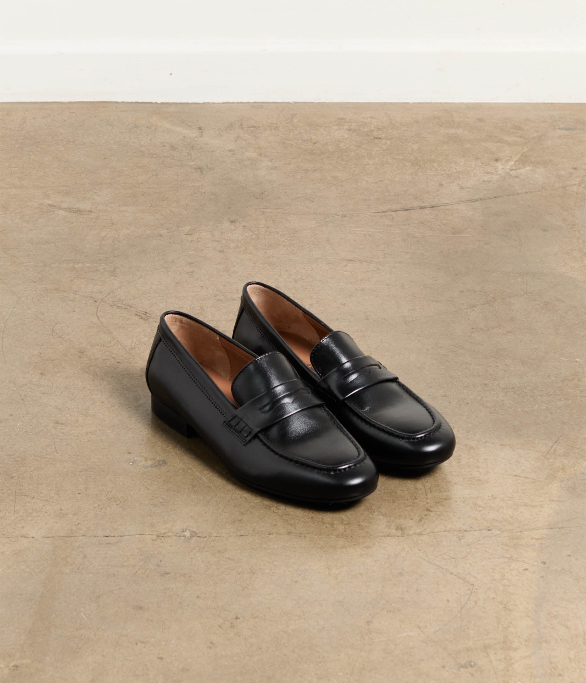 Mocassins en cuir noir Abla