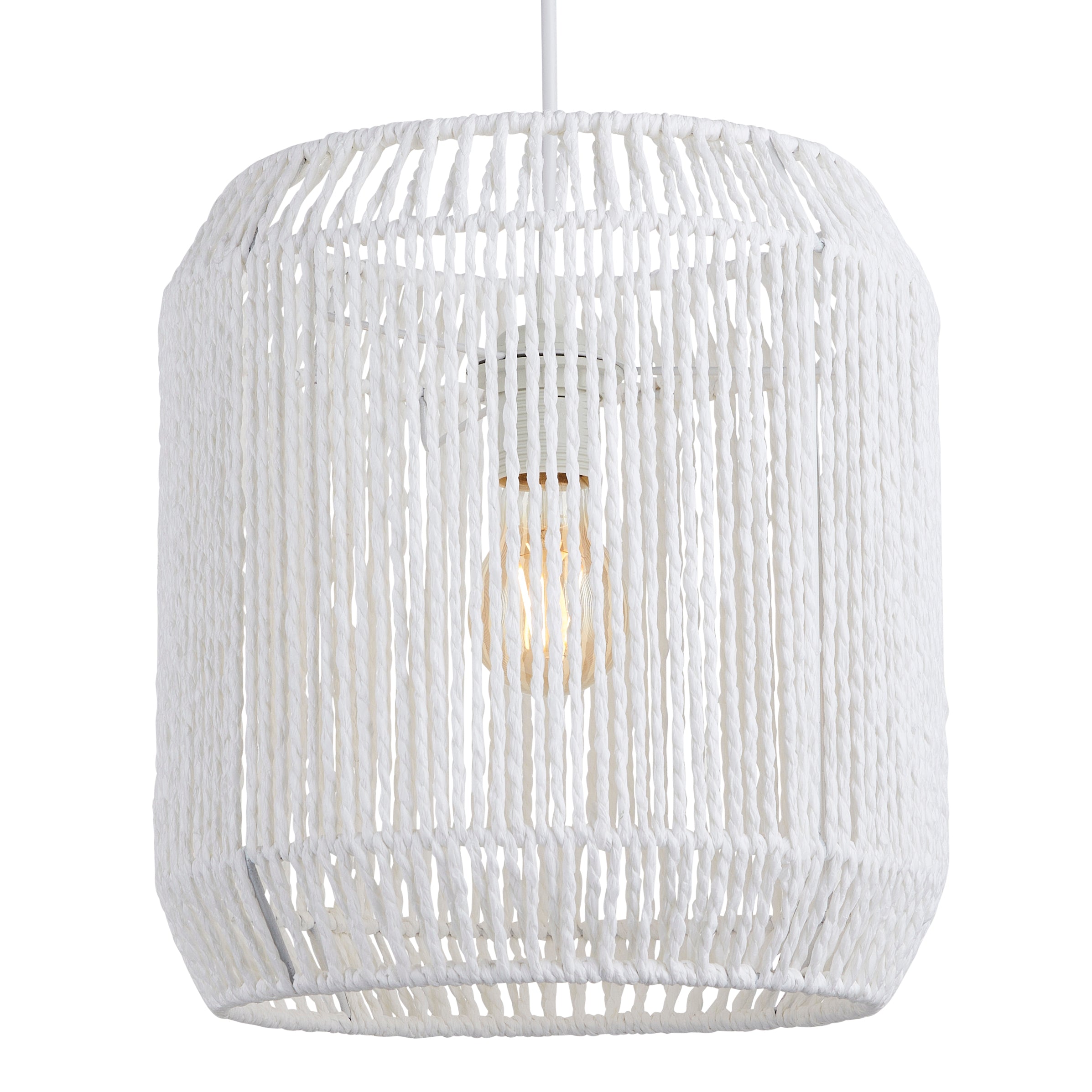 Lighto | Hanglamp Rotan Wit Ø28 cm | Glide