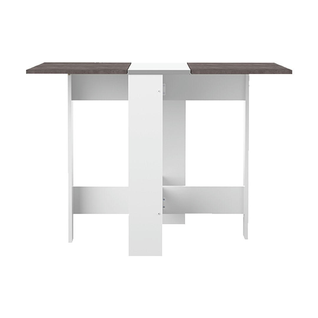 PAPILLON - Table effet bois blanc et béton