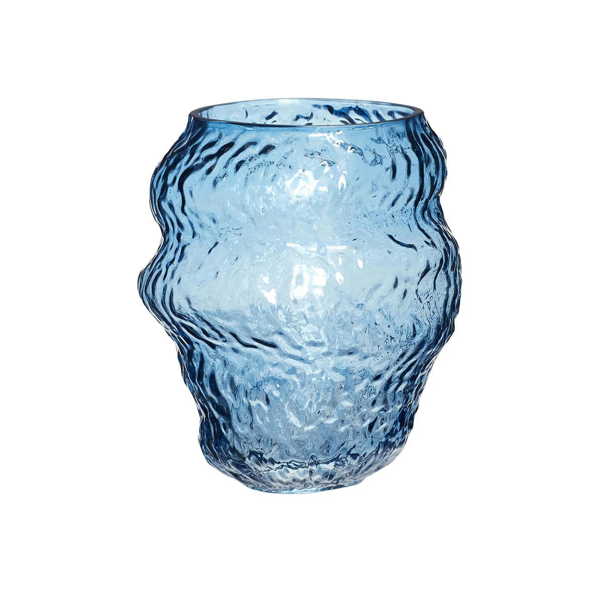 AURORA - Vase en verre bleu