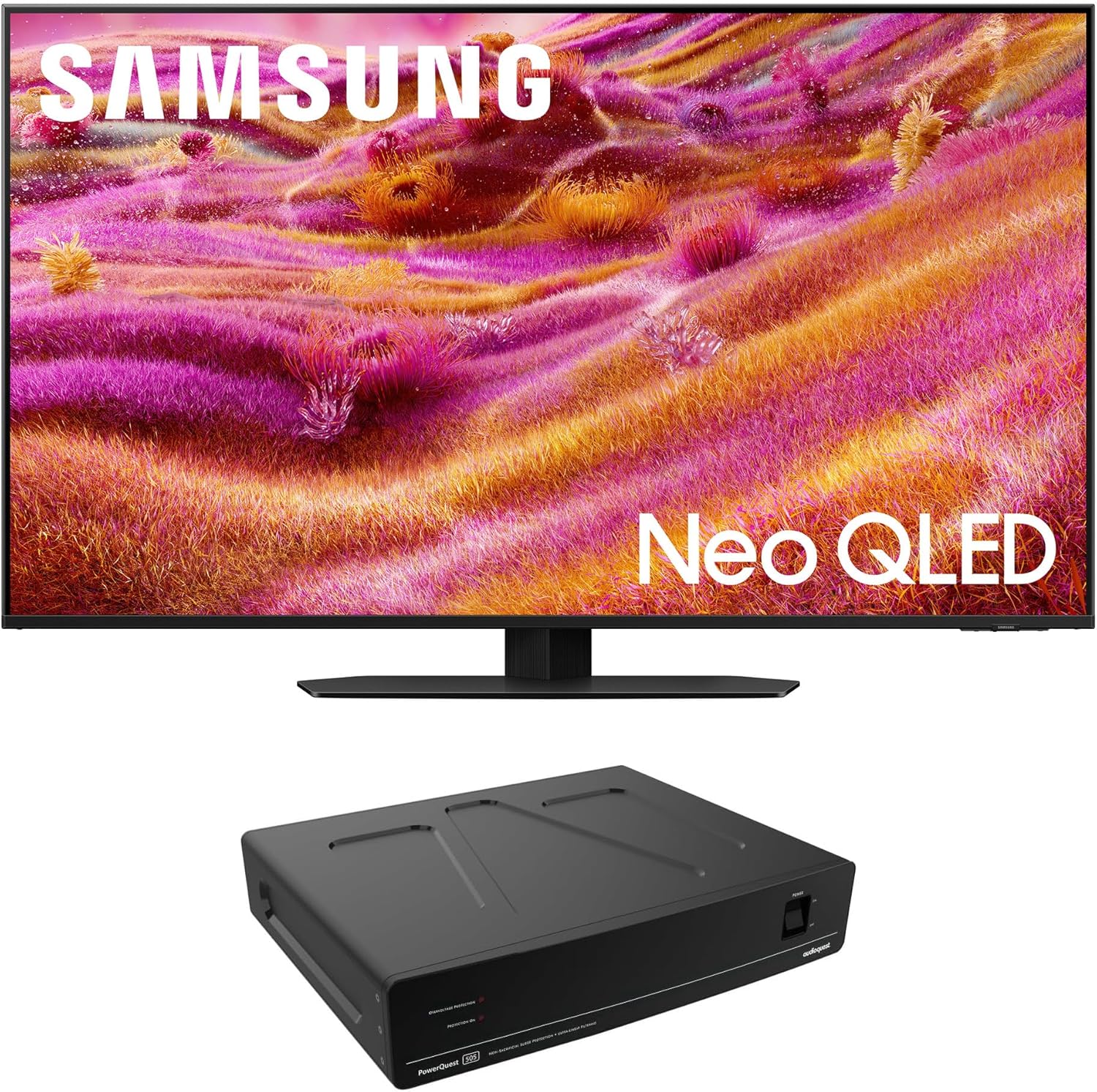 Samsung QN50QN90FAFXZA 50 Inch Neo QLED 4K QN90F Vision AI Smart TV with an AudioQuest PQ505NA PowerQuest 505 12 Outlet Surge Protector (2025)