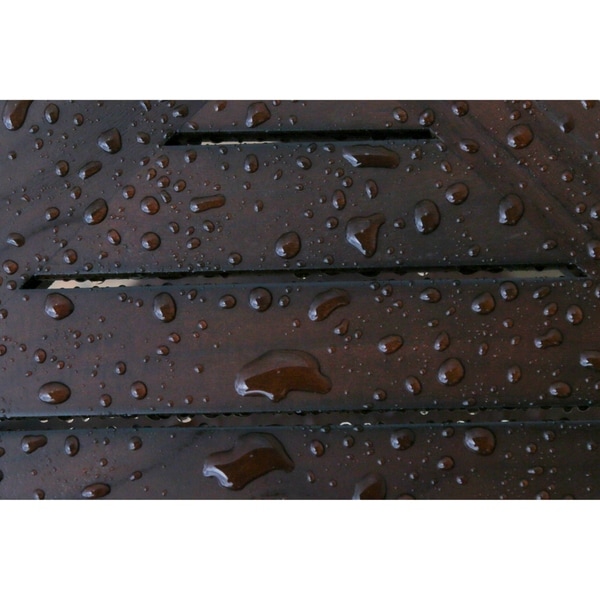 DecoTeak Eleganto 30" Extended Length Solid Teak Shower Bench with shelf - WoodLand Brown Finish