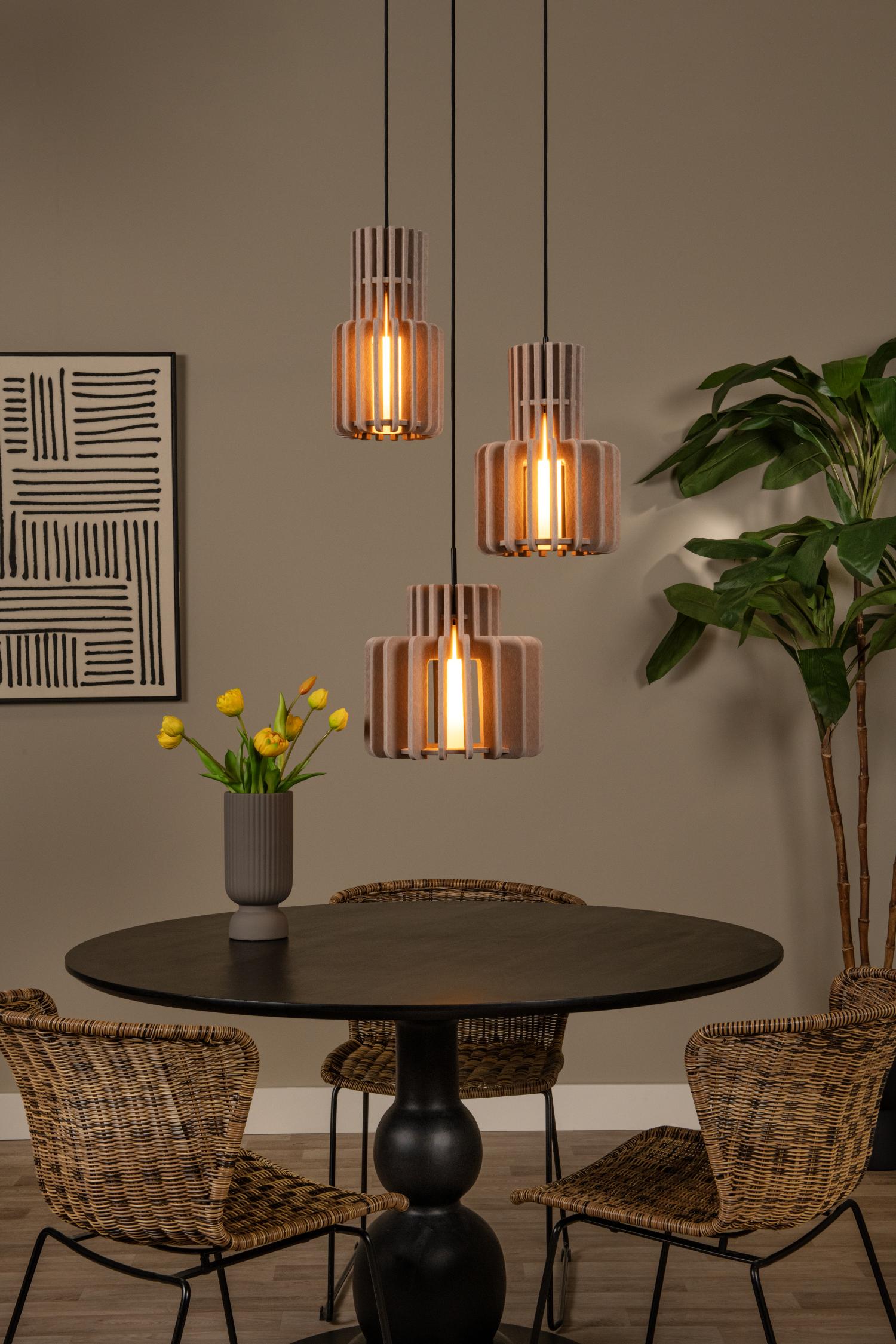 Lucide hanglamp ROLLO - 3xE27 - Taupe
