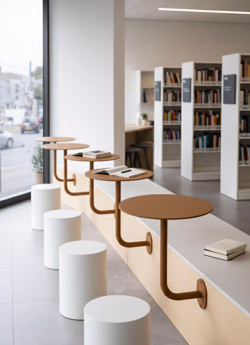 Wall Mounted Cocktail Table, Commercial Wall Mounted Cafe Table | Bistro Table for Restaurants | Space Saving Solution, Outdoor Bar Counter