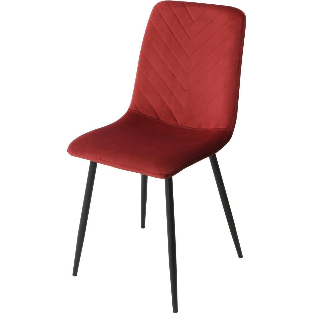 JAKE - Lot de 4 - Chaise assise velours rose pieds metal noir