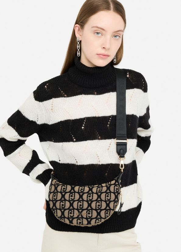 Borsa a spalla piccola jacquard