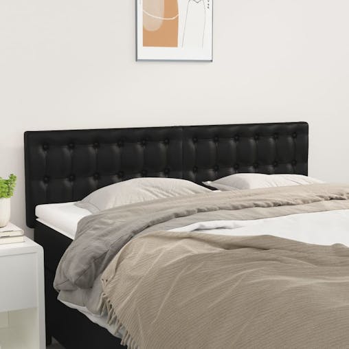 NNEVL Headboards 2 pcs Black 72x5x78/88 cm Faux Leather