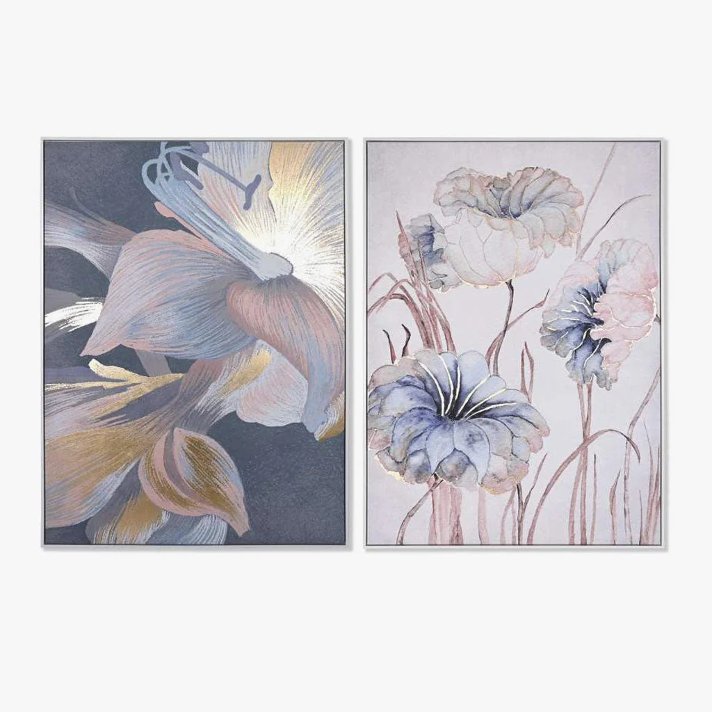 Conjunto de 2 Quadros Flores Artisticas 2A