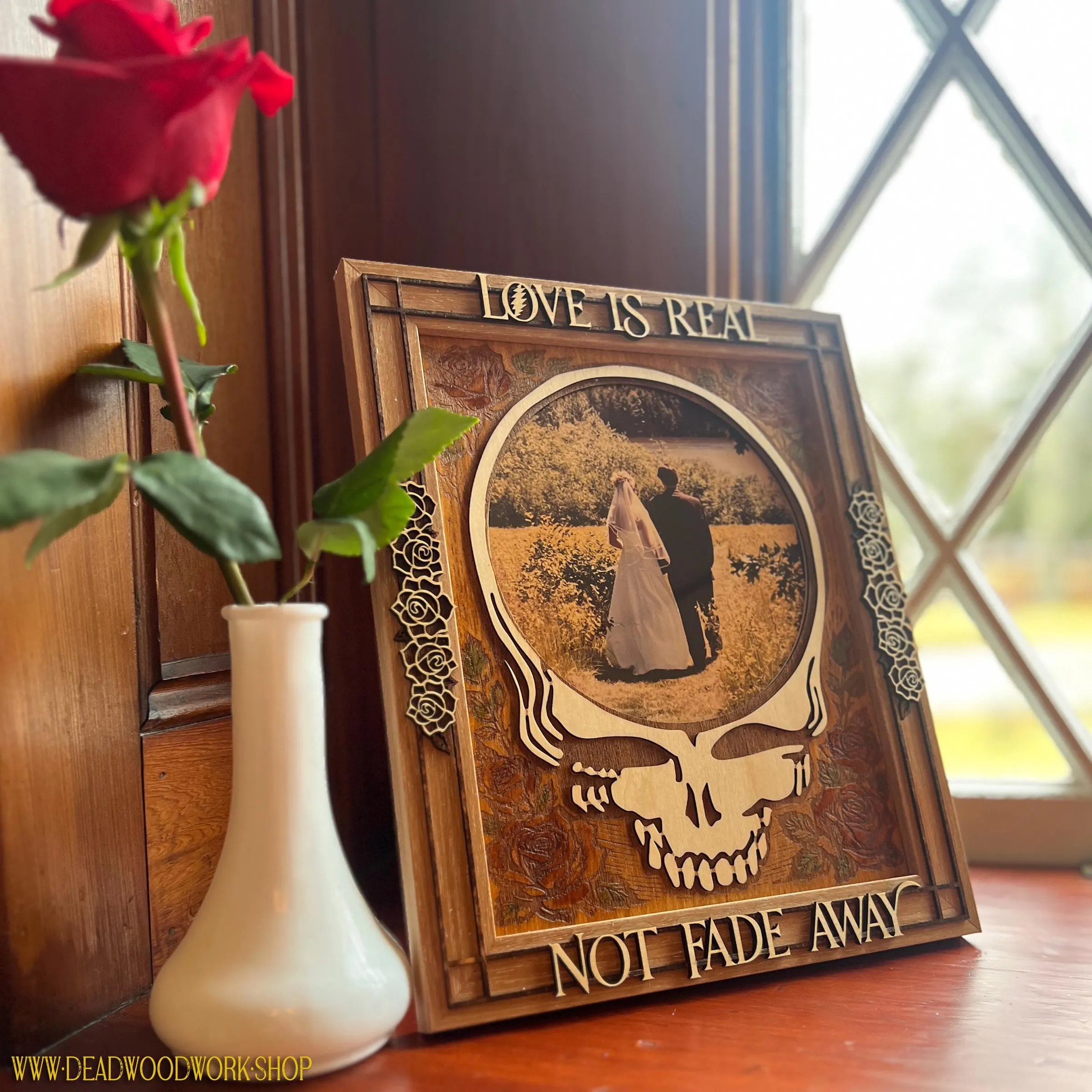 Not Fade Away - Wooden Stealie Picture Frame from DeadWoodWork.Shop