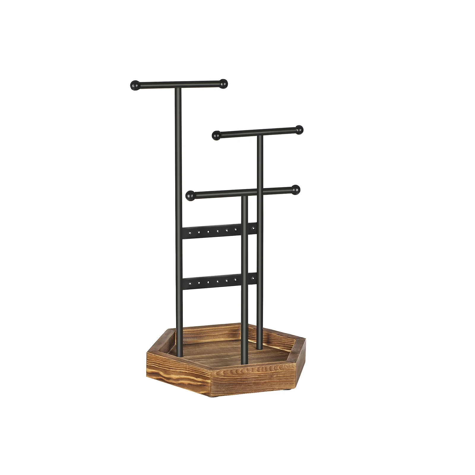 Porte-bijoux en métal et bois