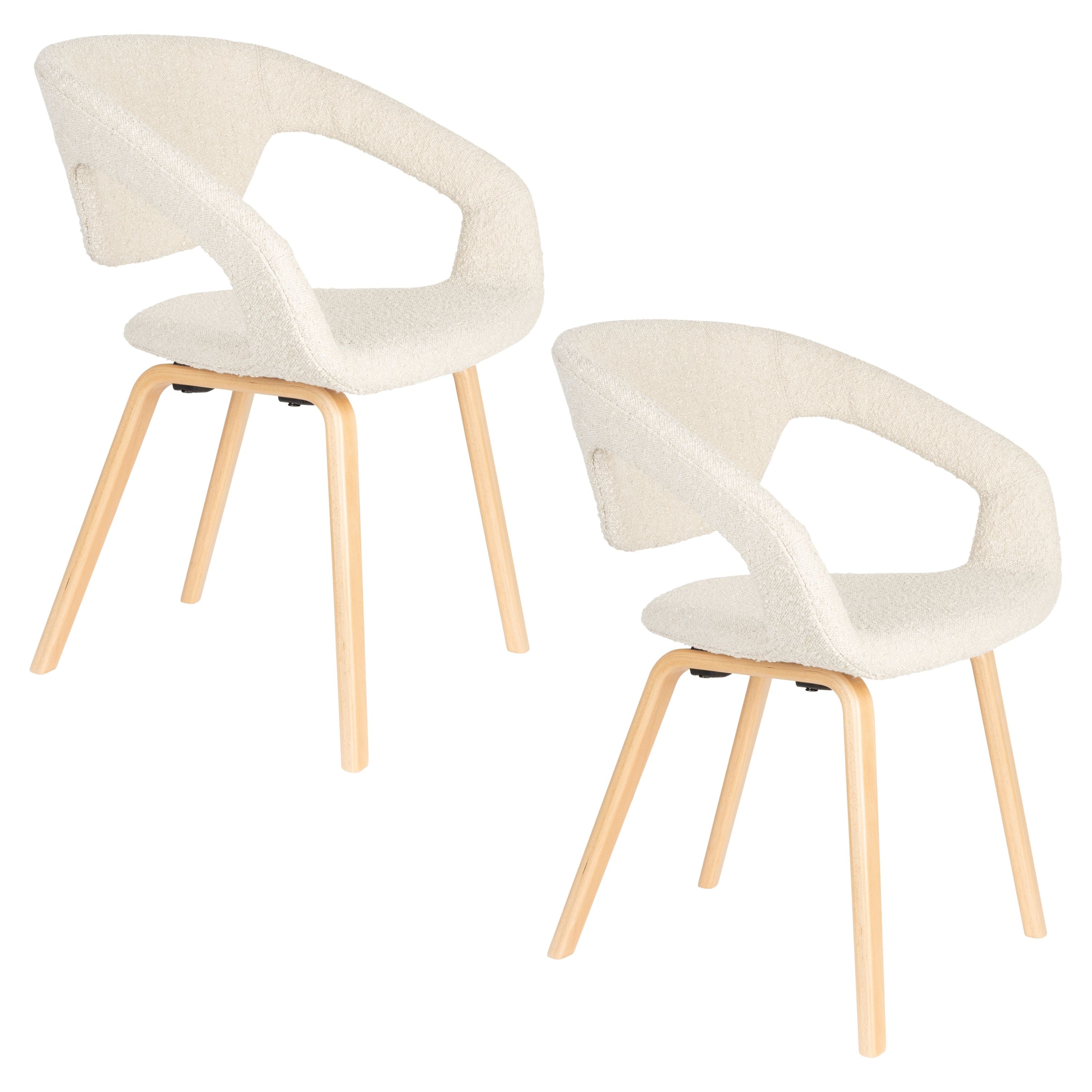 Zuiver Flexback Eetkamerstoelen Armleuning Beige - Set van 2