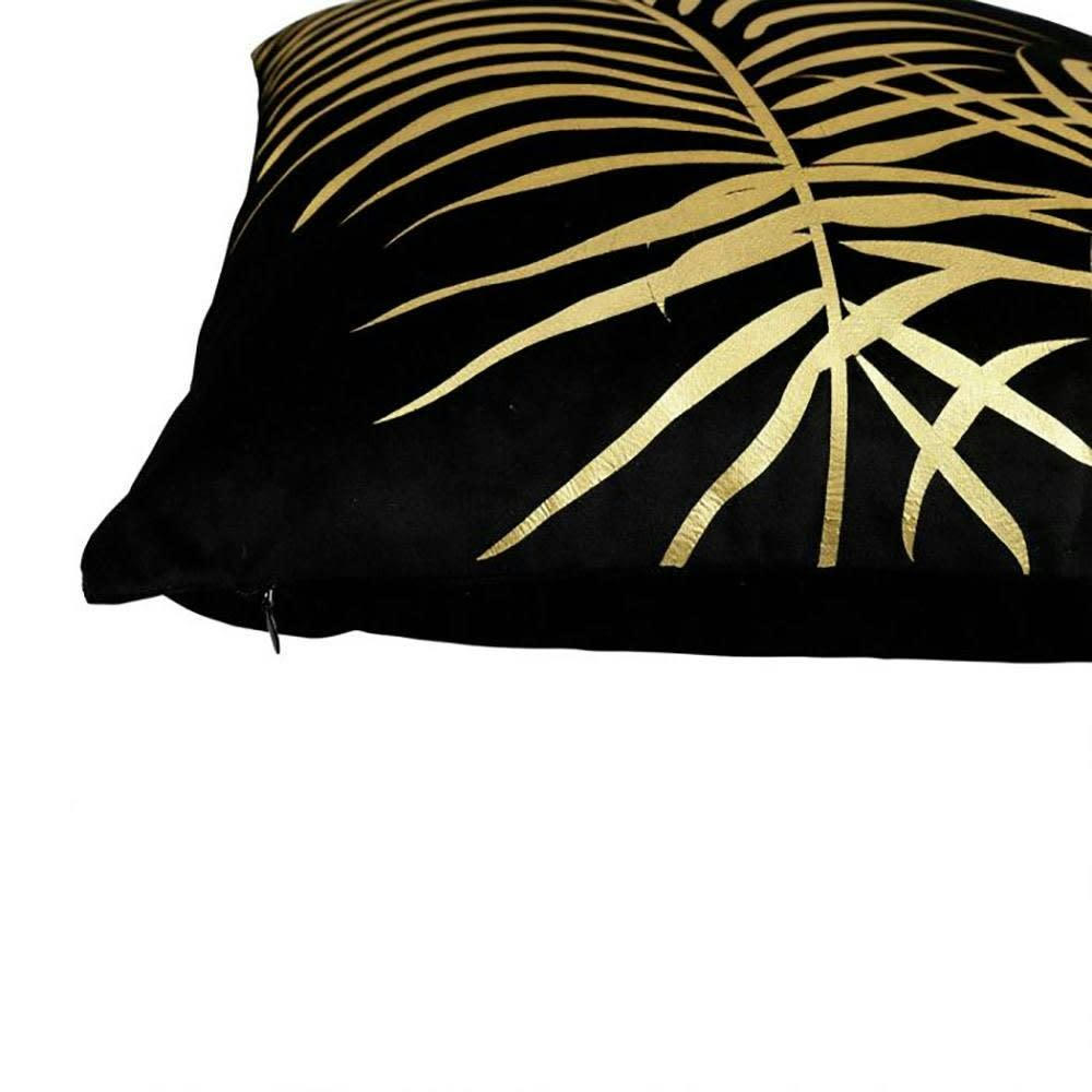 PALM BLACK - Housse de coussin Noir polyester 40 X 40