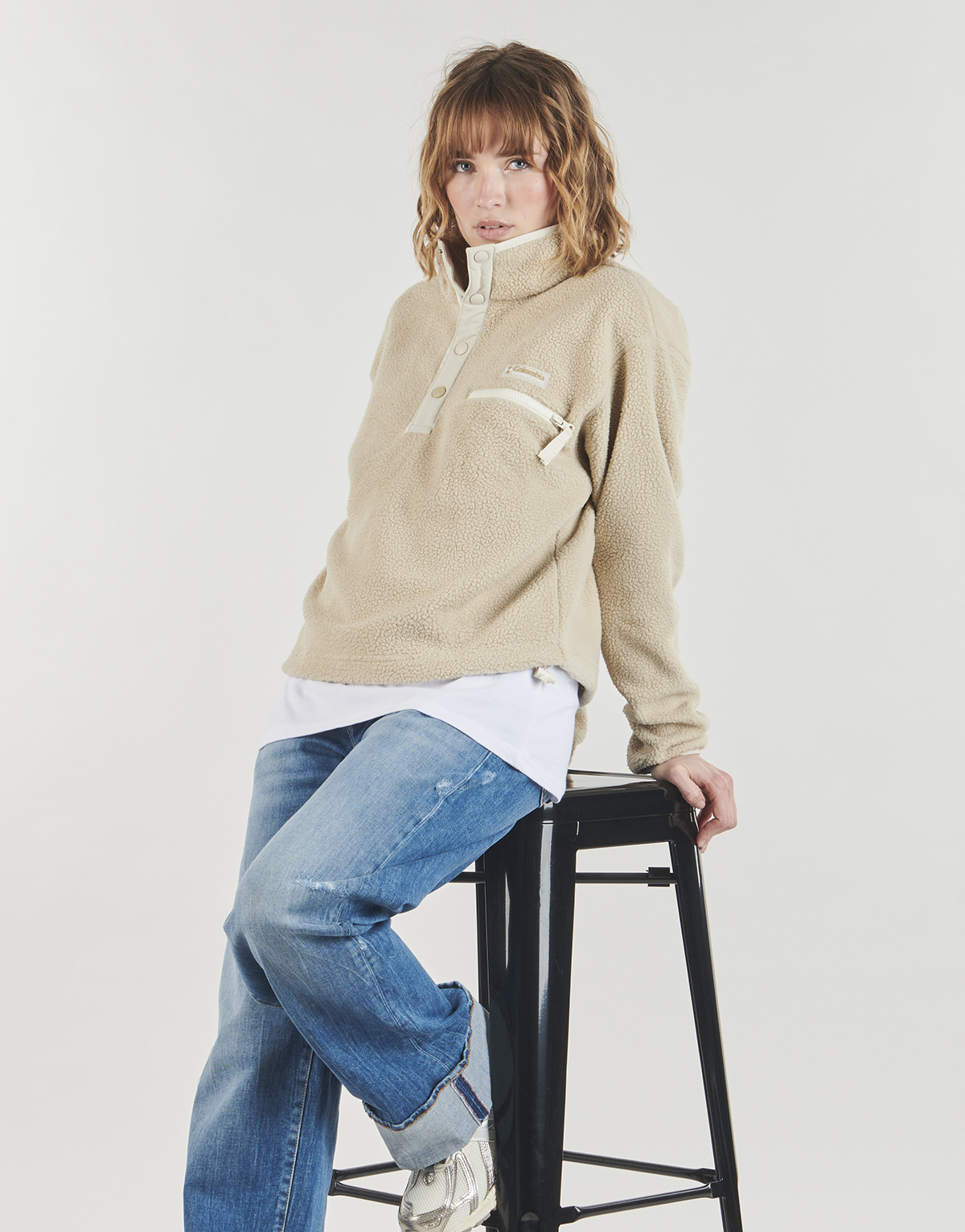 Columbia - HELVETIA II CROPPED HALF SNAP FLEECE - Beige