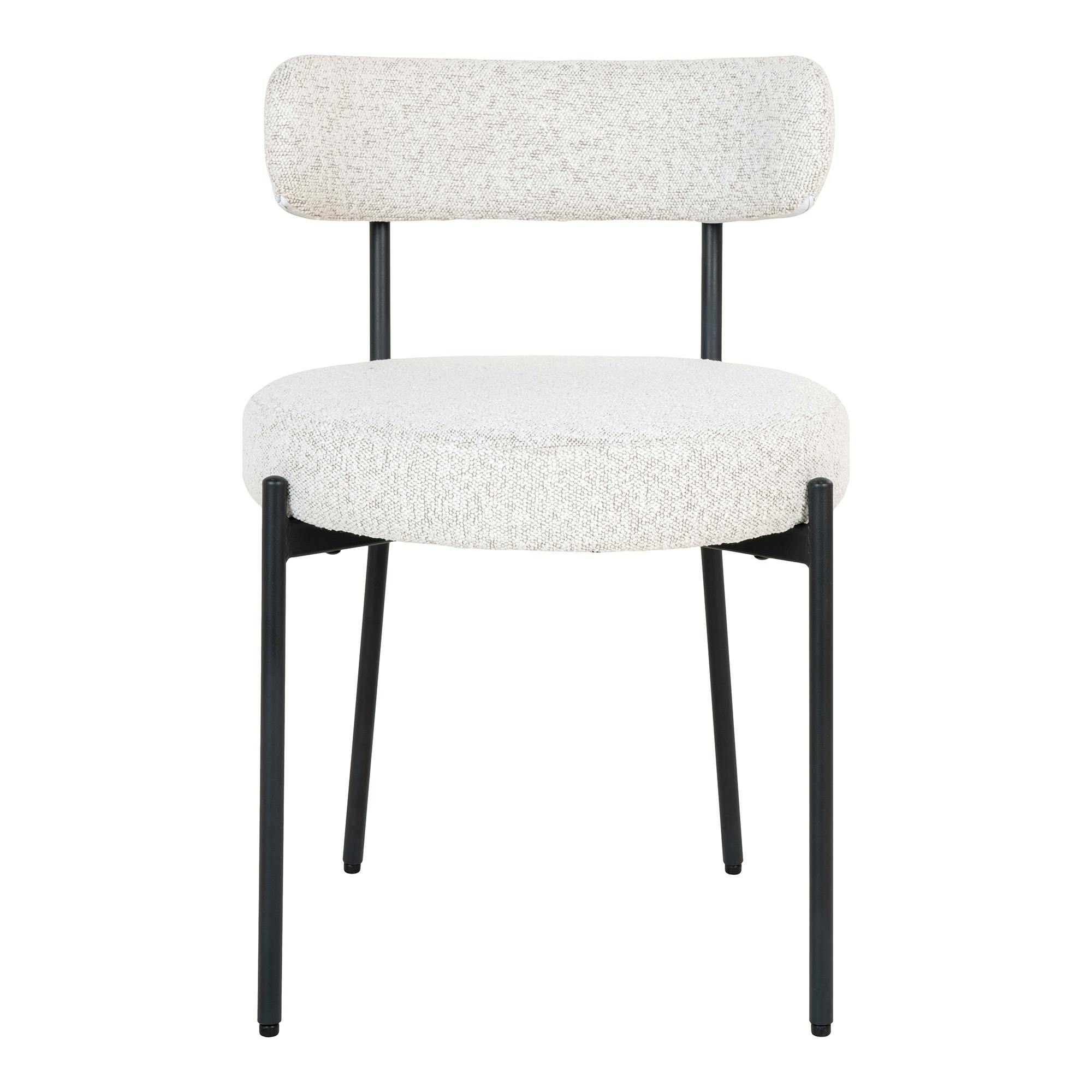 Chaise blanche ronde en tissu bouclette (lot de 2) SAVONE