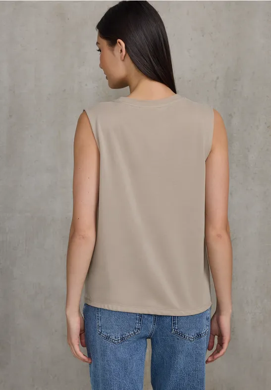 Silk-Look Top mit Wording