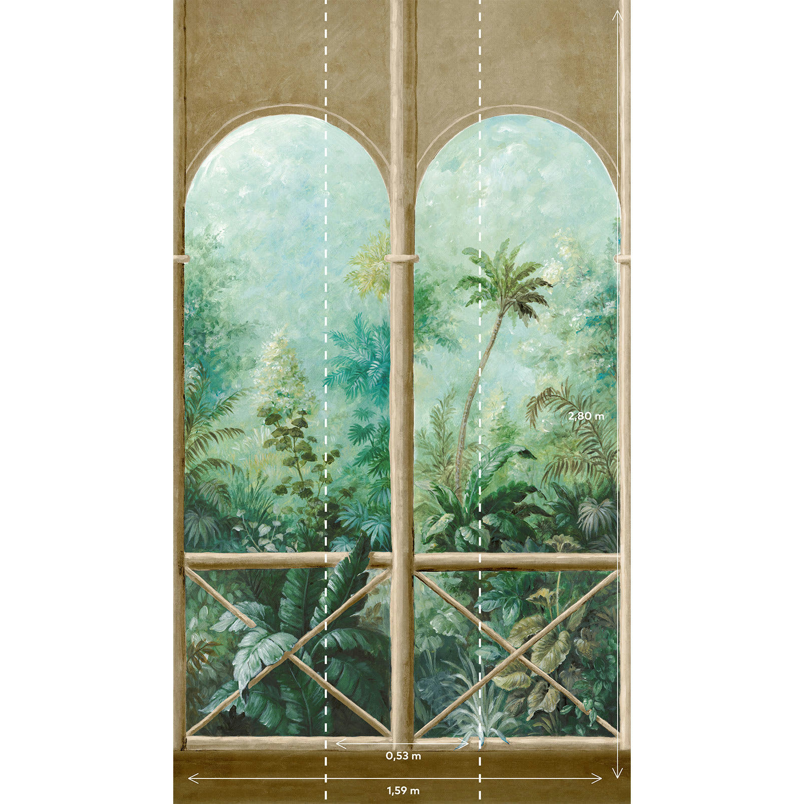 - Papier peint balcon sur jungle 159x280cm