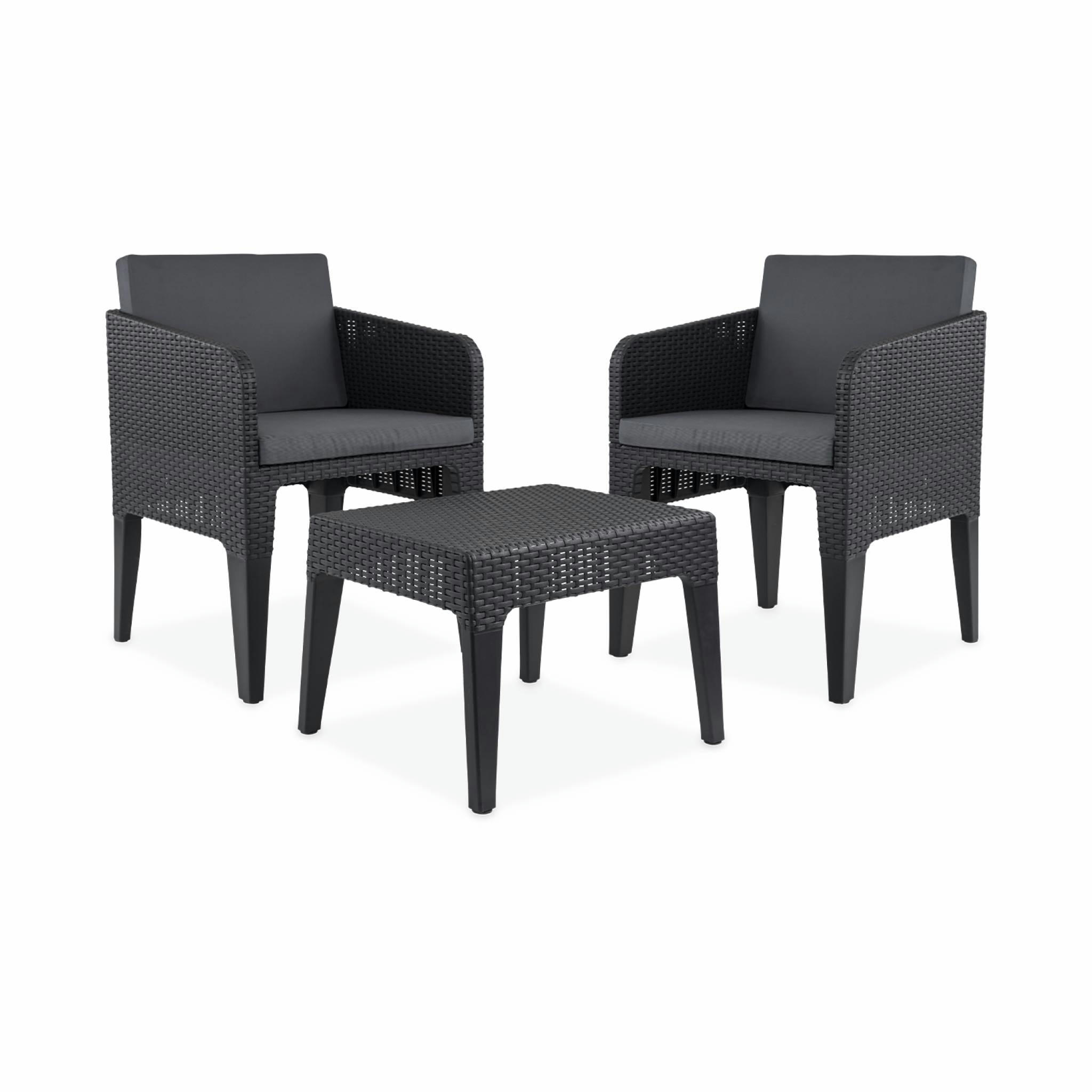 COLUMBIA 2 - Salon de jardin 2 places en résine plastique