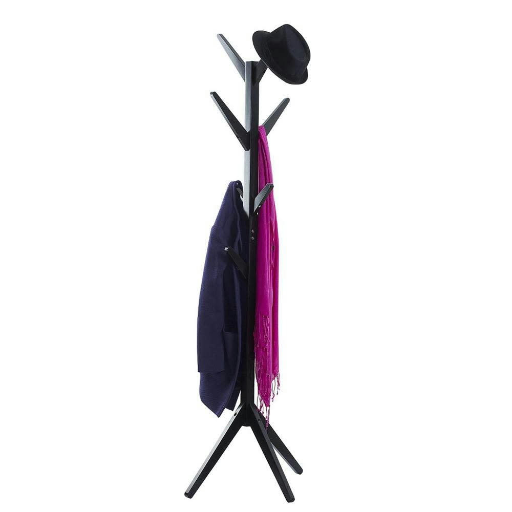 - Porte-manteaux en bois 8 tiges noir