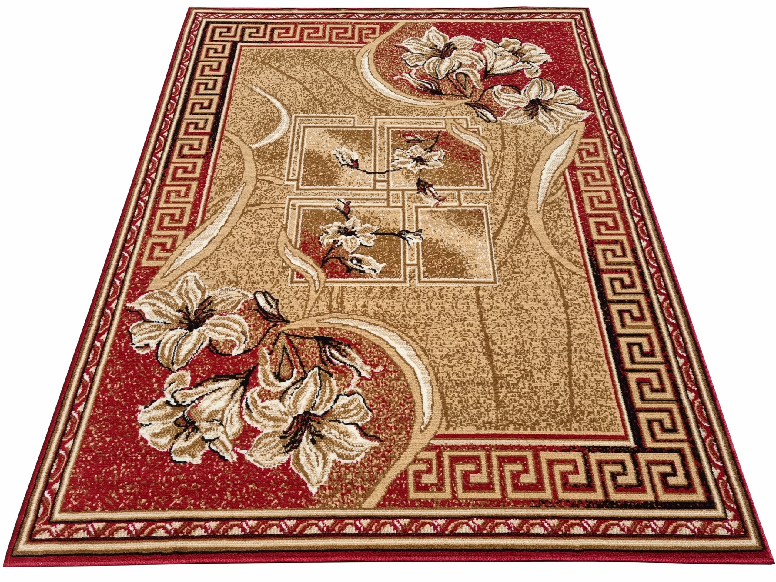 Dywan klasyczny czerwony do salonu pokoju 5094 - 160x220 cm - modny solidny