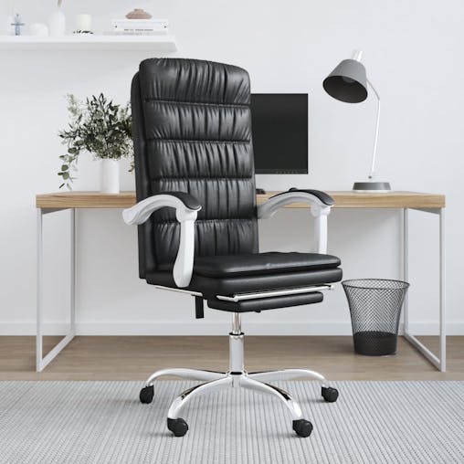 NNEVL Reclining Office Chair Black Faux Leather