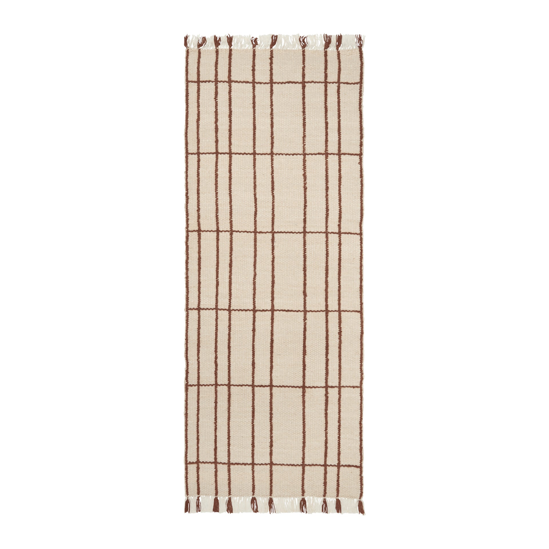 Ferm Living Sen Runner Vloerkleed 80 x 200 cm - Parchment / Chestnut