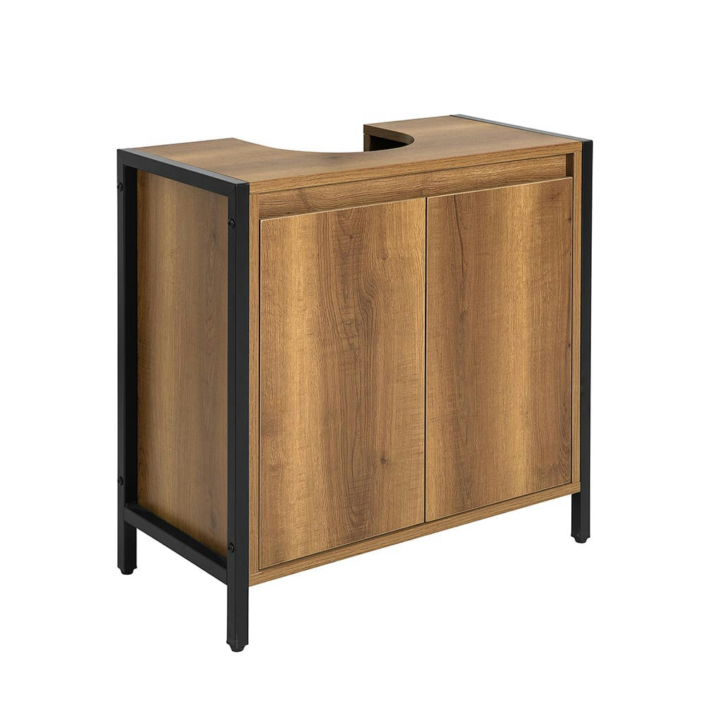 - Meuble sous vasque 2 portes effet bois