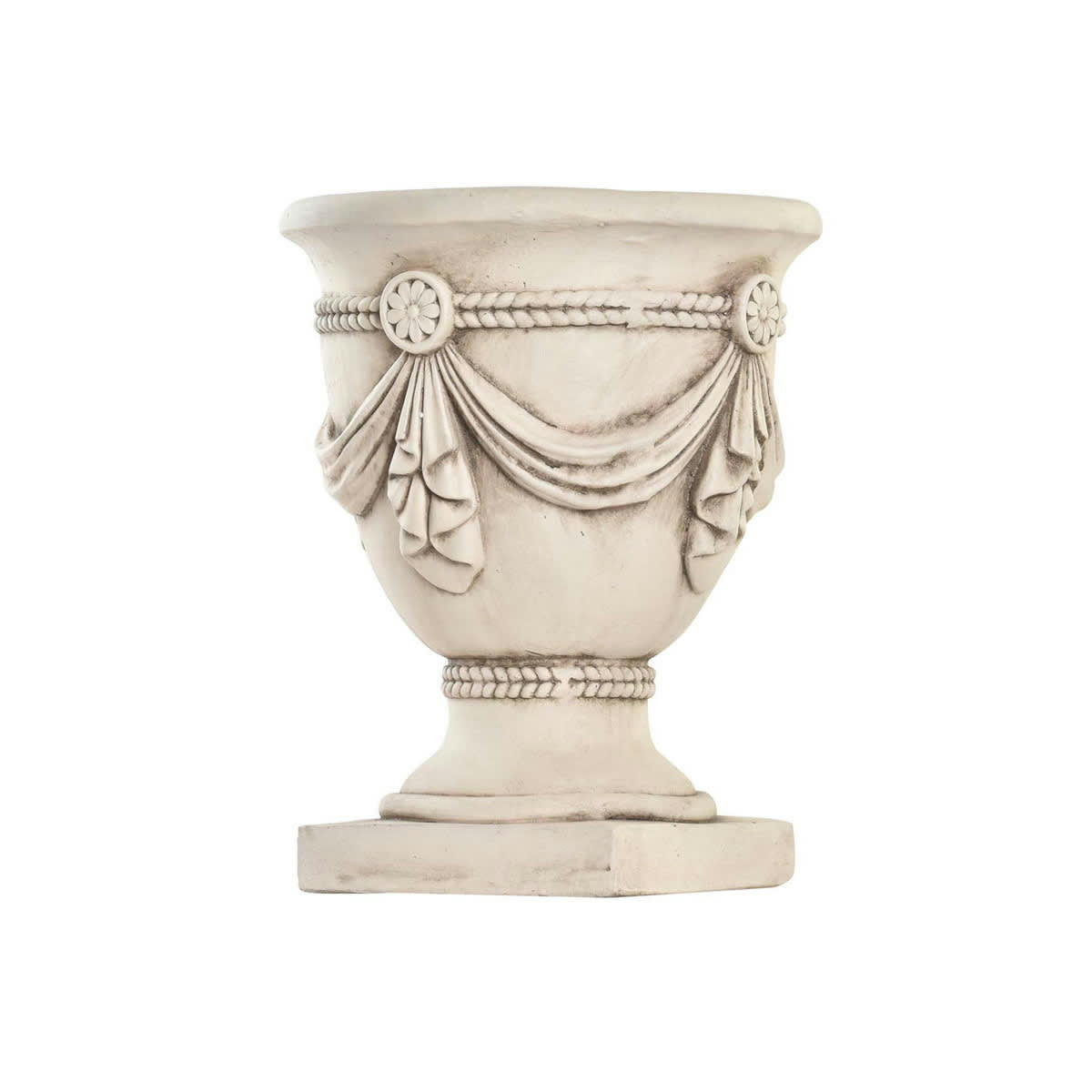 - Cache-pot classique vasque en résine effet pierre - 38x38x50cm