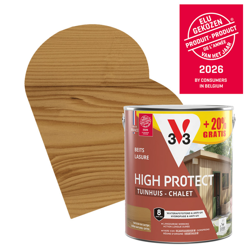 Lasure pour chalet High Protect chêne naturel 2,5 L   0,5 L gratuit V33