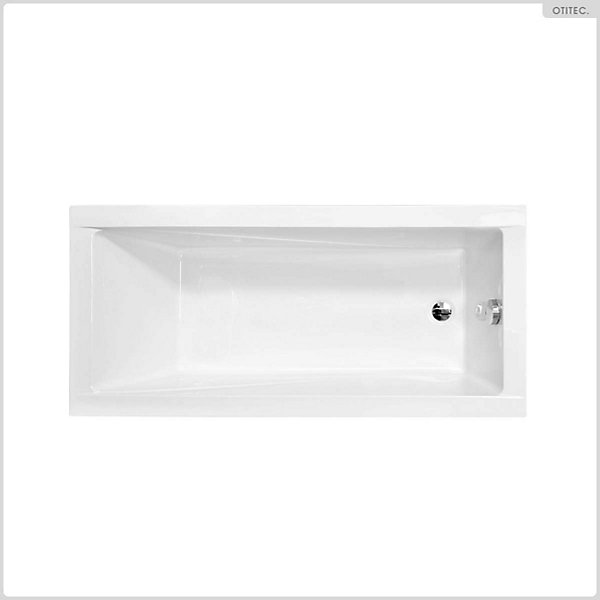Baignoire rectangulaire - 140 x 70 cm - avec Habillage Polystyrène - Pieds - Vidage Chrome - MODERN