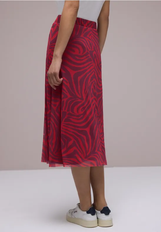 Midi-Rock aus Mesh mit Grafikprint