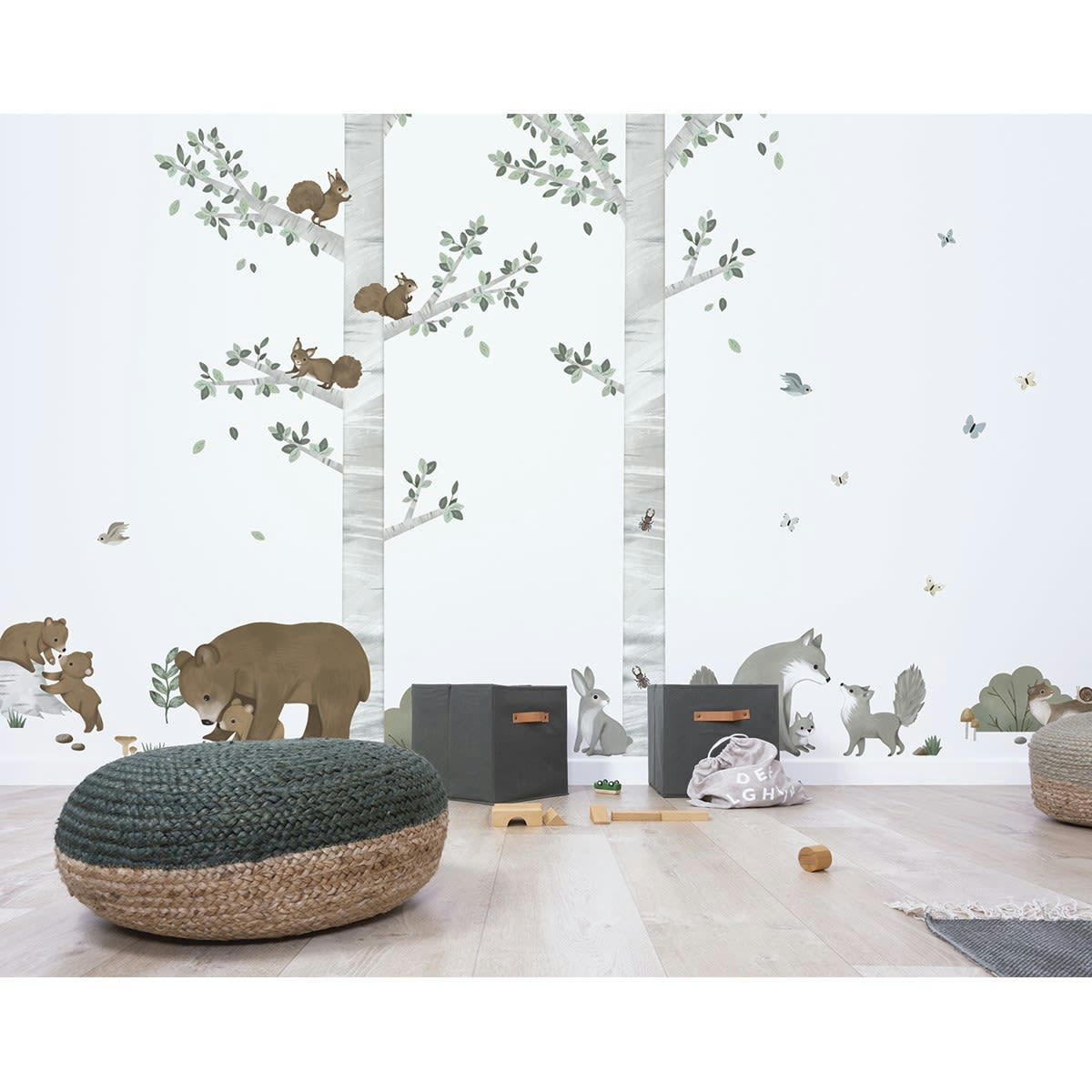 KHARU - Stickers muraux animaux de la montagne en vinyle mat multicolore