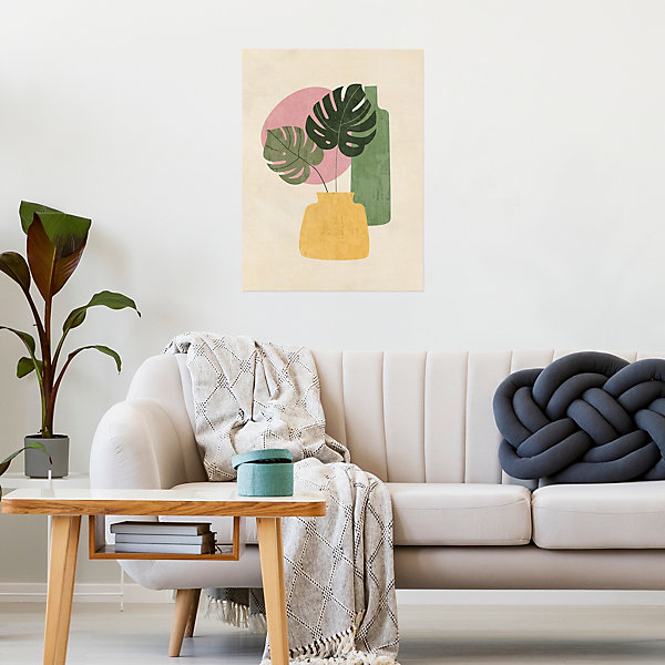 Affiche vase jaune Dada Art l.30 x H.40 cm