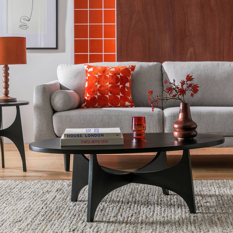 Habitat Mid Century Round Coffee Table - Black