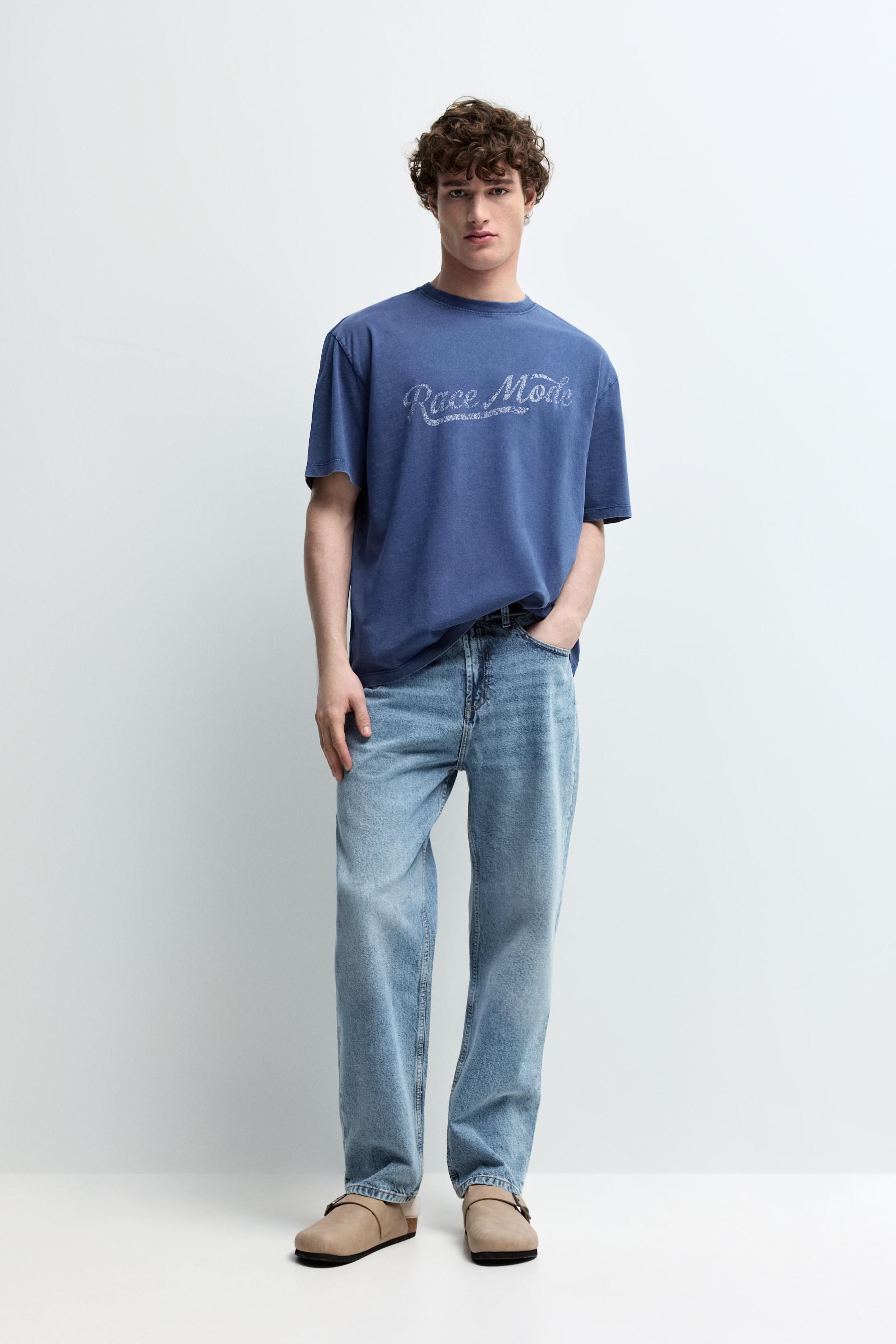 Camiseta estampados efecto desgastado