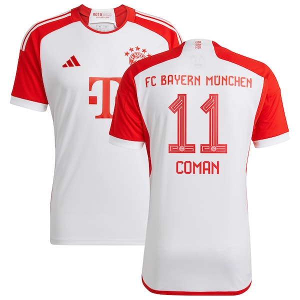 Kingsley Coman Bayern Munich adidas Youth 2023/24 Home Replica Jersey - White/Green